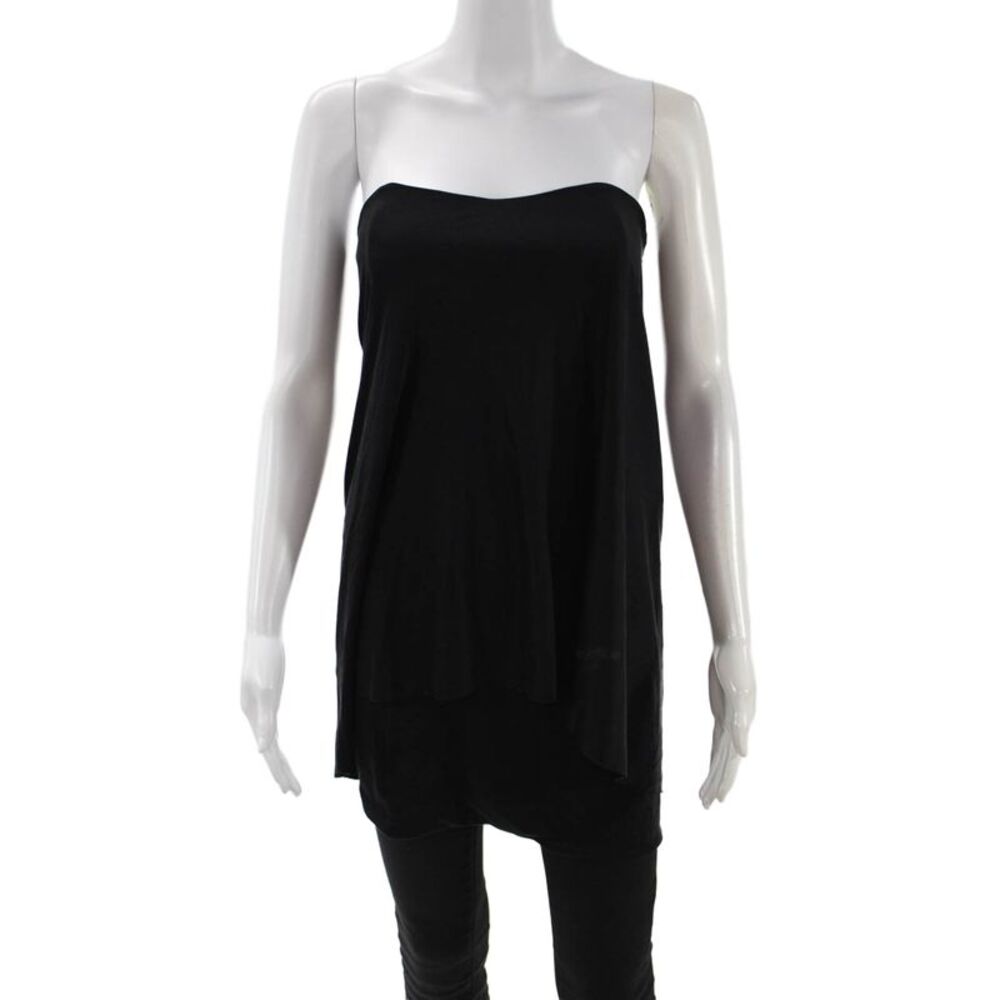 Laila Azhar Womens Silk Black Sleeveless Zip Blouse Solid Designer Size XS